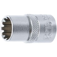 BGS Steckschlüssel-Einsatz Gear Lock - Antrieb Innenvierkant 12,5 mm (1/2") - SW 14 mm - 10214_100398
