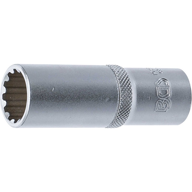 BGS Steckschlüssel-Einsatz Gear Lock tief - Antrieb Innenvierkant 125 mm 1/2 - SW 18 mm - 10258