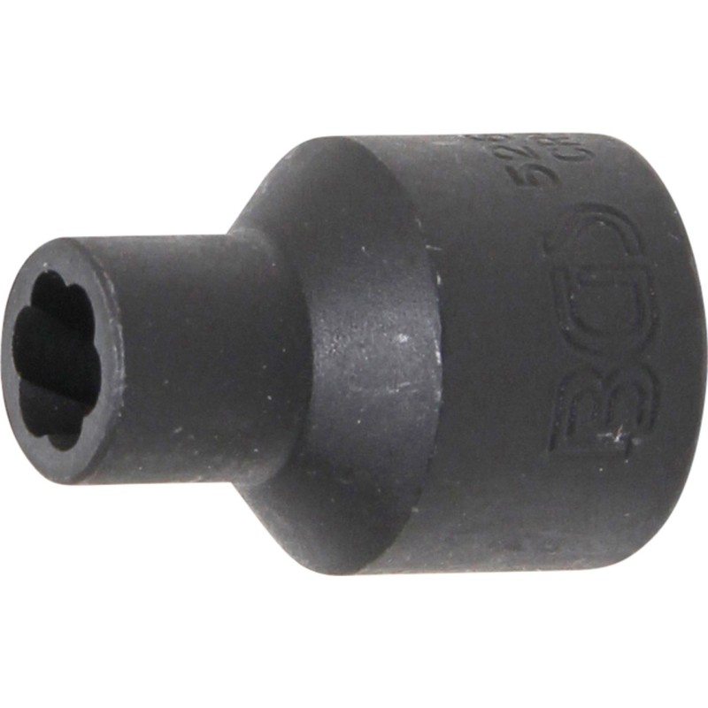 BGS Spiral-Profil-Steckschlüssel-Einsatz / Schraubenausdreher - Antrieb Innenvierkant 125 mm 1/2 - SW 8 mm - 5269-8