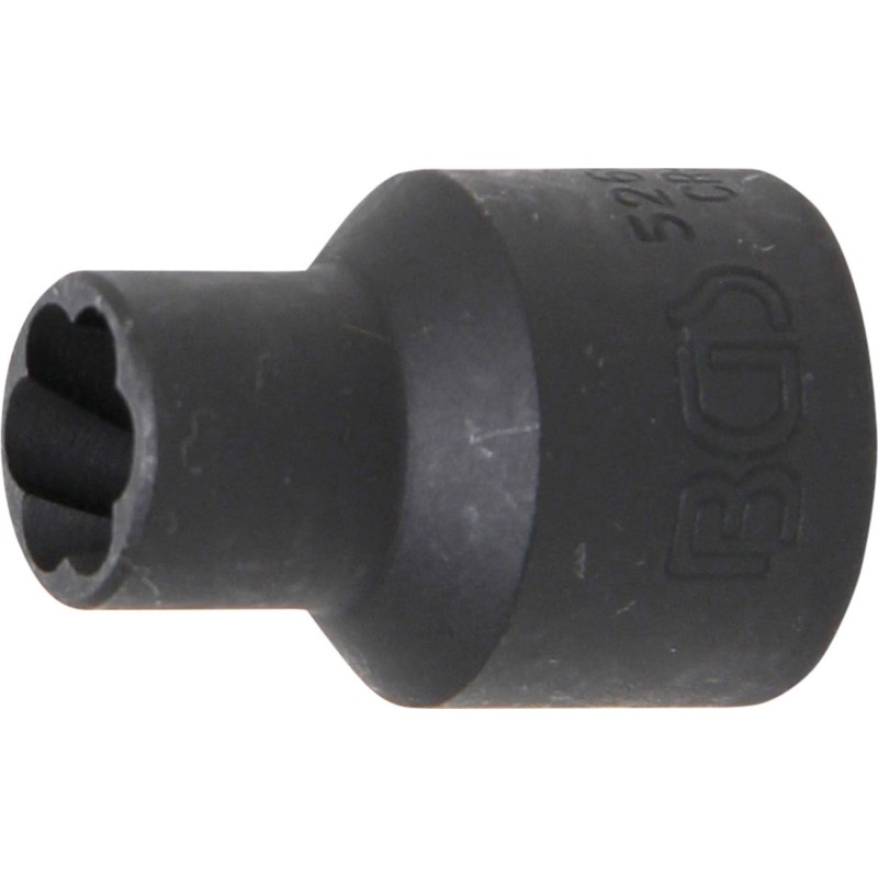 BGS Spiral-Profil-Steckschlüssel-Einsatz / Schraubenausdreher - Antrieb Innenvierkant 125 mm 1/2 - SW 10 mm - 5266-10