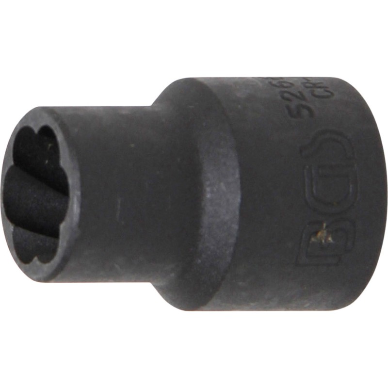 BGS Spiral-Profil-Steckschlüssel-Einsatz / Schraubenausdreher - Antrieb Innenvierkant 125 mm 1/2 - SW 12 mm - 5266-12