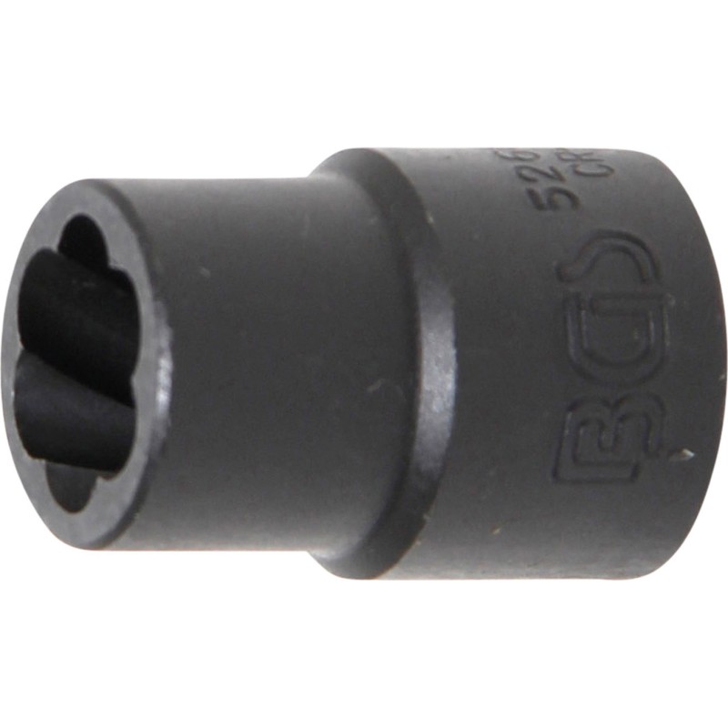 BGS Spiral-Profil-Steckschlüssel-Einsatz / Schraubenausdreher - Antrieb Innenvierkant 125 mm 1/2 - SW 13 mm - 5266-13