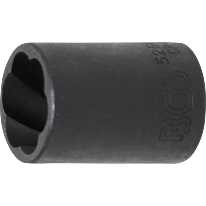 BGS Spiral-Profil-Steckschlüssel-Einsatz / Schraubenausdreher - Antrieb Innenvierkant 125 mm 1/2 - SW 17 mm - 5266-17