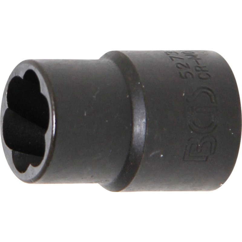 BGS Spiral-Profil-Steckschlüssel-Einsatz / Schraubenausdreher - Antrieb Innenvierkant 10 mm 3/8 - SW 13 mm - 5273
