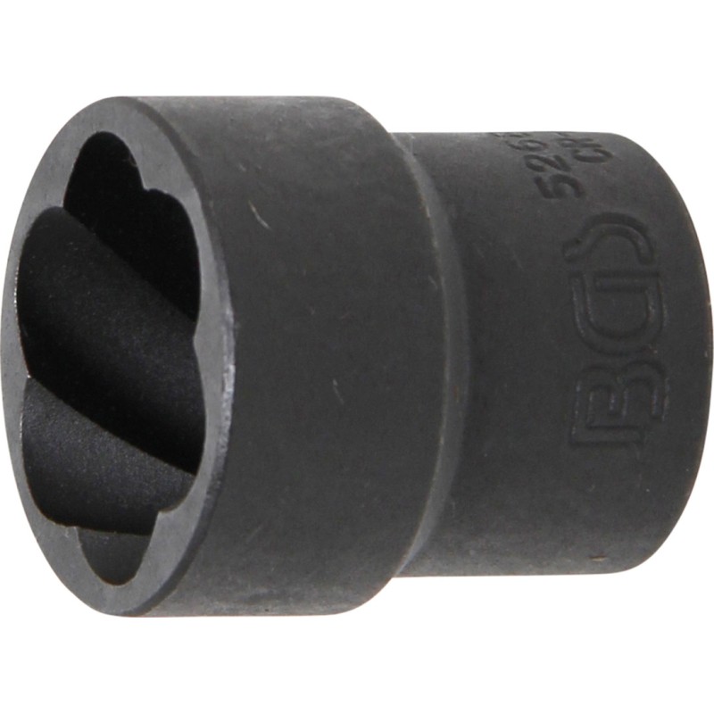 BGS Spiral-Profil-Steckschlüssel-Einsatz / Schraubenausdreher - Antrieb Innenvierkant 125 mm 1/2 - SW 22 mm - 5268-22