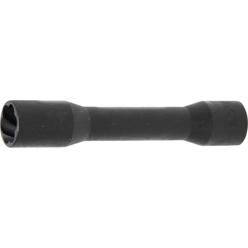 BGS Spiral-Profil-Steckschlüssel-Einsatz / Schraubenausdreher tief - Antrieb Innenvierkant 125 mm 1/2 - SW 19 mm - 5264-19