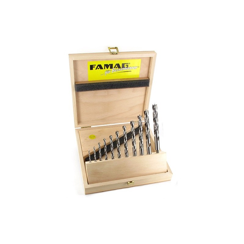Famag Holzspiralbohrer-Bits lang HSS-G 11-teilig  3-13mm - FA-159751100