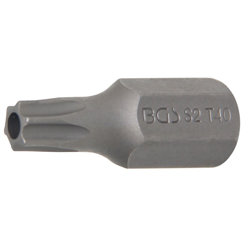 BGS Bit - Antrieb Auensechskant 10 mm 3/8 - T-Profil für Torx mit Bohrung T40 - 4640