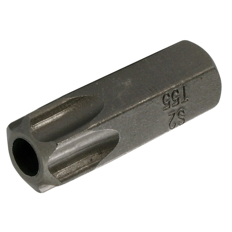 BGS Bit - Länge 30 mm - Antrieb Auensechskant 10 mm 3/8 - T-Profil für Torx mit Bohrung T55 - 4655