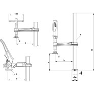 Bessey Spannelement fix für Werkbänke 200 mm Hebelgriff - BE-TW16-20-10H