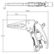 BGS Langbeck-Gripzange mit Pistolengriff 170 mm - 7312