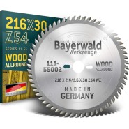 Bayerwald HM Kreissägeblatt - 216 x 2.6/1.6 x 30 Z54 WZ pos. - 111-55002