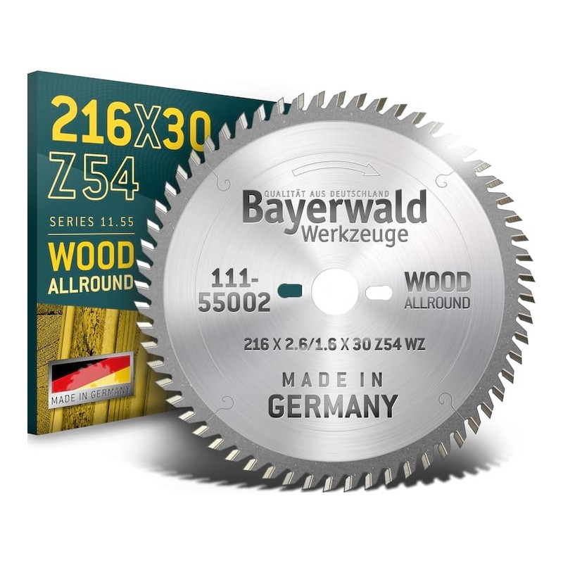 Bayerwald HM Kreissägeblatt - 216 x 2.6/1.6 x 30 Z54 WZ pos. - 111-55002