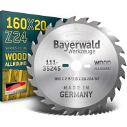 Bayerwald 111-35245 HM Kreissägeblatt - 160 x 2.6/1.6 x 20 Z24 WZ