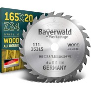 Bayerwald HM Kreissägeblatt - 165 x 2.6/1.6 x 20 mm Z24 WZ - 111-35315