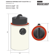 Axminster AW50E Mobile Absauganlage 50l Workshop 230V - 107681