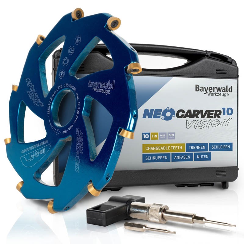 Bayerwald NeoCarver Hartmetall Frässcheibe -  125 x 22.2 mm Z10 geeignet für Holz - 116-30020