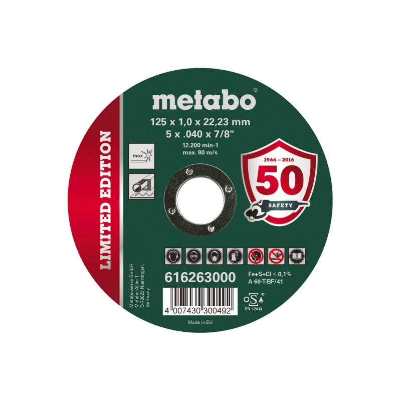 Metabo Trennscheibe Limited Edition 125 x 1.0 x 22.23 INOX, TF 41 (1 Stk.) - 616263000_127968