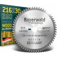 Bayerwald HM Kreissägeblatt 216 x 2,8 x 30 mm, Z80 WZ negativ - 111-58063_131961