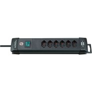 Brennenstuhl Premium-Line Steckdosenleiste 6-fach schwarz 5m H05VV-F 3G10 CH - Art.-Nr: 1158002016