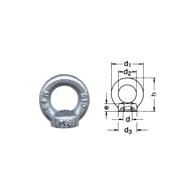 Toolport Ringmutter C15E verzinkt M10 1 Stk. - 31280617 67000101