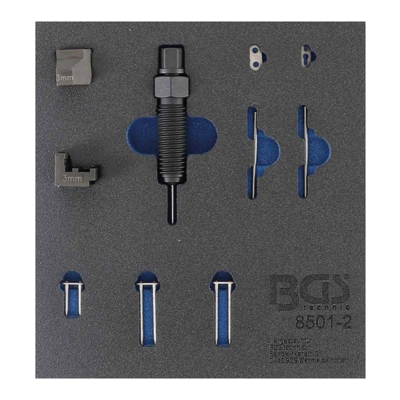 BGS Werkstattwageneinlage 1/6: Ergänzungssatz für Steuerketten-Nietgerät Art. 8501 - geeignet für 3 mm Kettenbolzen - 8501-2