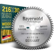 Bayerwald HM Kreissägeblatt - 216 x 2,6 x 30 mm, Z60 WZ negativ - 111-58056_158402