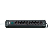 Brennenstuhl  Premium-Line Steckdosenleiste 10-fach schwarz 3m H05VV-F 3G15 CH  - Art.-Nr: 6112010
