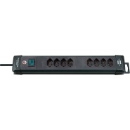 Brennenstuhl  Premium-Line Steckdosenleiste 8-fach schwarz 3m H05VV-F 3G15 CH  - Art.-Nr: 6112018