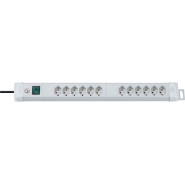 Brennenstuhl Premium-Line Steckdosenleiste 12-fach lichtgrau 3m H05VV-F 3G15 CH  - Art.-Nr: 6552022