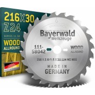 Bayerwald HM Kreissägeblatt - 216 x 26 x 30 mm Z24 WZ negativ - 111-58042