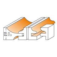 CMT 3-teiliges Profilfräsersets für Türen - Profil A S12 HW - C90051811