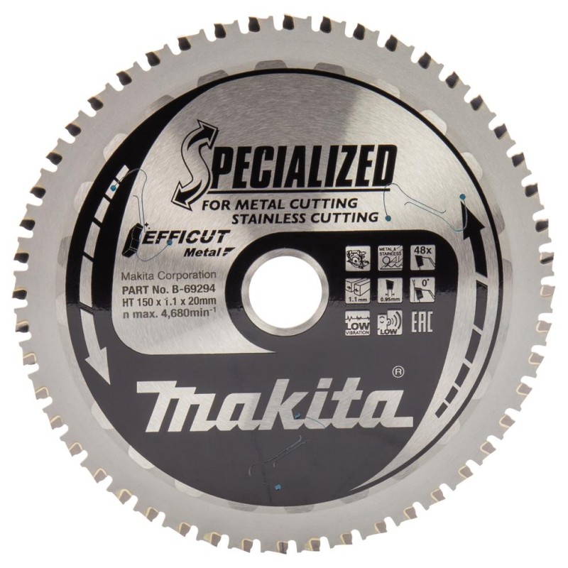 Makita B-69294 EFFICUT Sägeblatt 150/20 für Metall Akku-Trennsägen