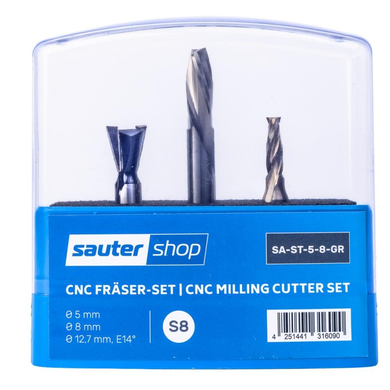 Sauter CNC Fräser-Set sauter Basic 3-tlg. S8 -  SA-ST-5-8-GR