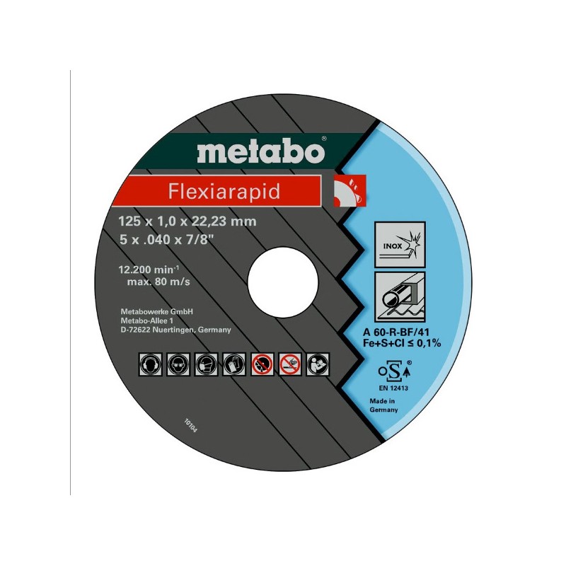 Metabo Trennscheiben Flexiarapid 125x16x2223 Inox TF 41 25 Stück - 616182000