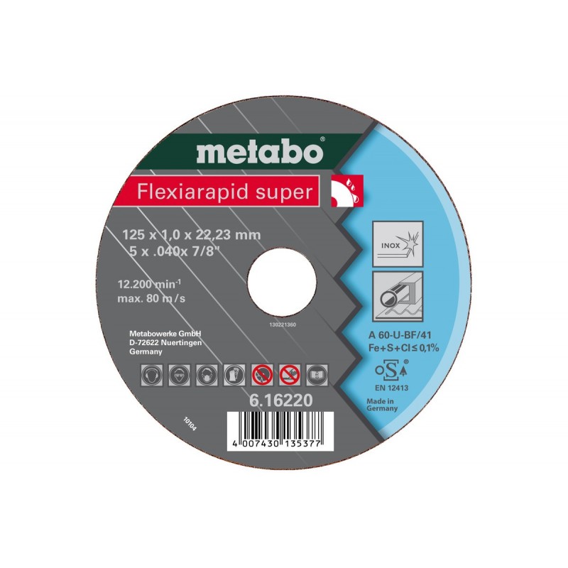 Metabo Trennscheiben Flexiarapid super 125x08x2223 Inox TF 42 50 Stück - 616209000