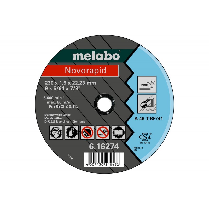 Metabo Trennscheiben Novorapid 115x10x2223 Inox TF 41 25 Stück - 616270000
