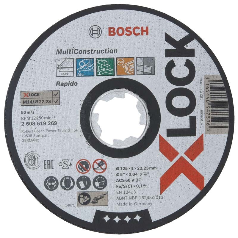 Bosch Trennscheibe X-LOCK gerade Multi Material 125 mm - 2608619269