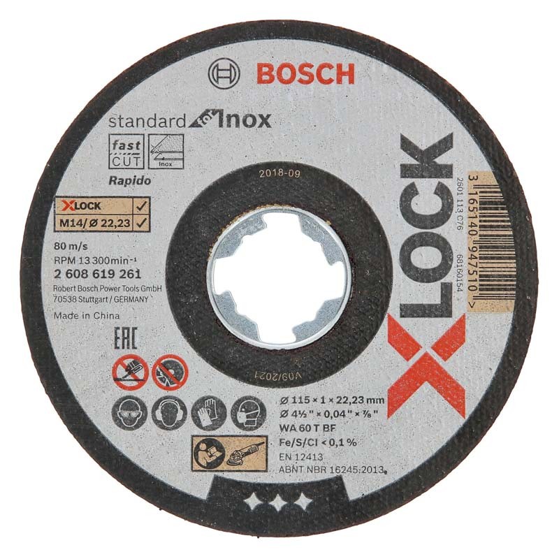 Bosch Trennscheibe X-LOCK gerade Standard for Inox 115 mm 10er Pack - 2608619266