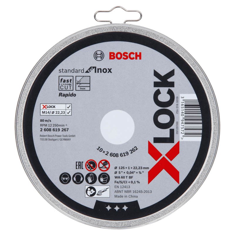 Bosch Trennscheibe X-LOCK gerade Standard for Inox 125 mm 10er Pack - 2608619267
