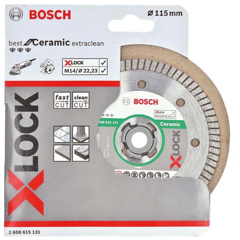 Bosch-Diamanttrennscheibe X-LOCK Best for Ceramic Extra Clean Turbo 115 mm - 2608615131