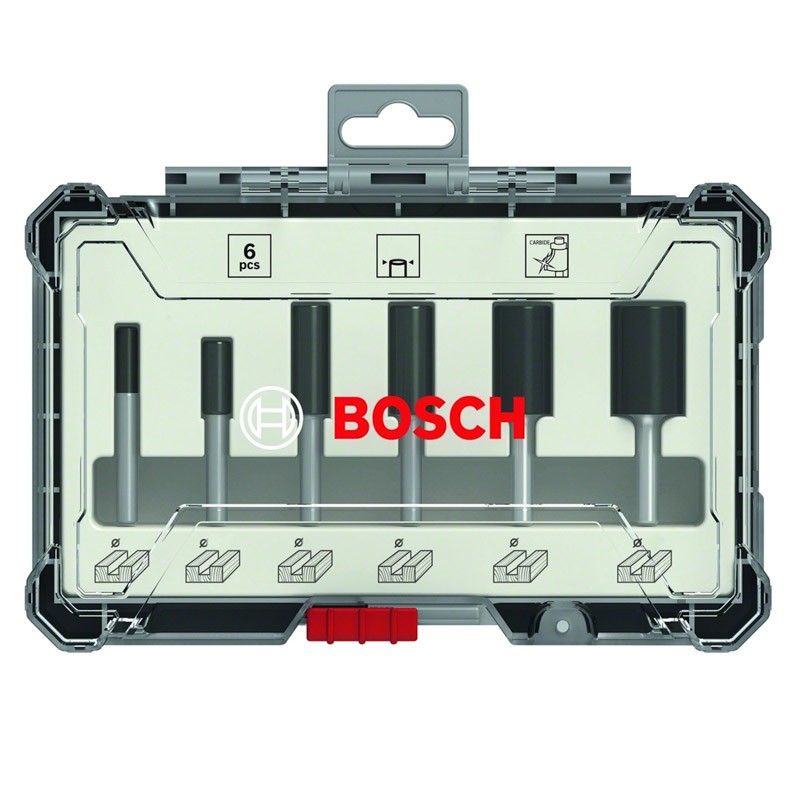 Bosch 6-teiliges Nutfräser-Set mit Schaft: 8mm - 2607017466