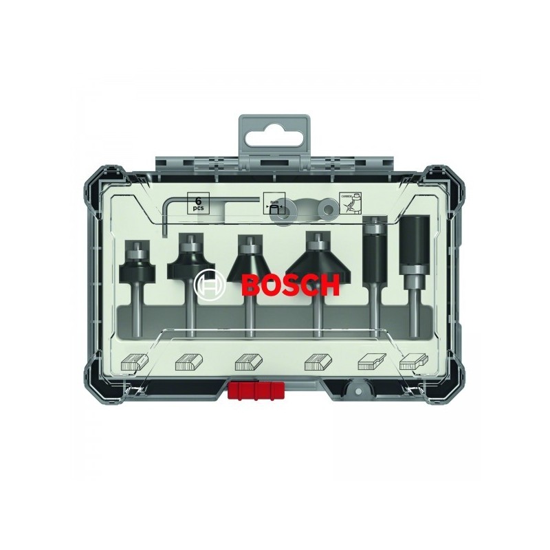 Bosch 6-teiliges Fräser-Set mit Schaft: 6mm - 2607017468