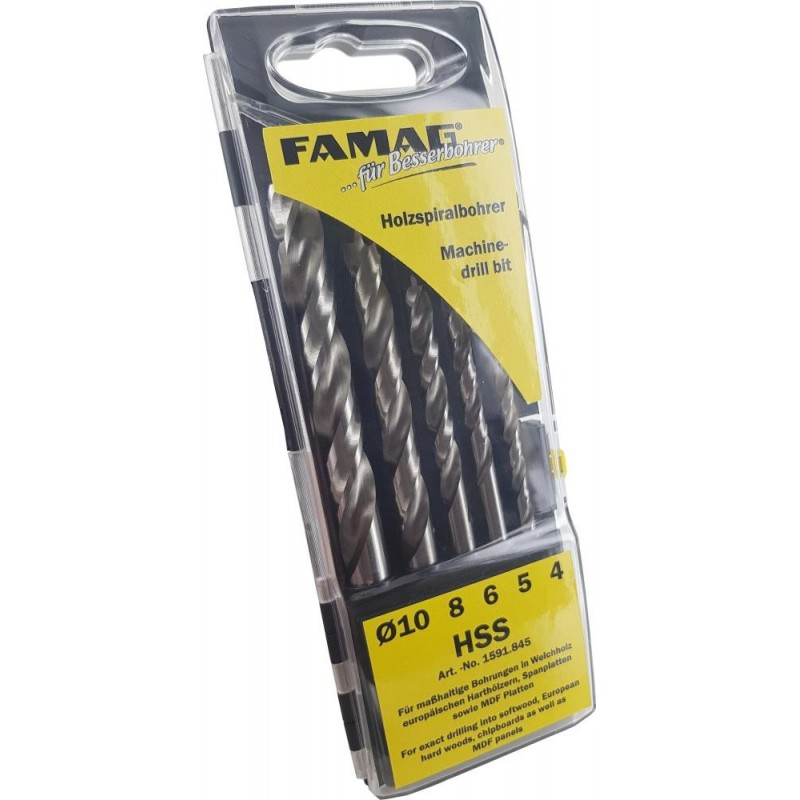 Famag Classic Holzspiralbohrer HSS 5-teilig D: 4-10 - FA-159184500