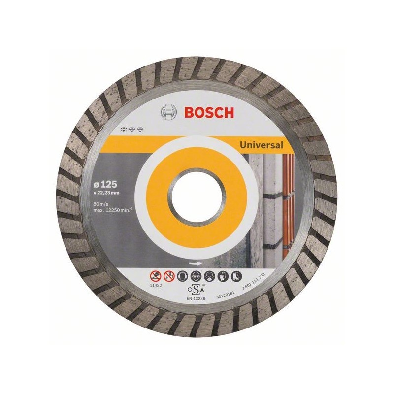 Bosch  Diamanttrennscheibe Standard for Universal Turbo 125 mm - 1 Stück - 2608602394