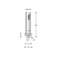 Titman Abrundfräser Mini HW Z2 R2 (Schaft: 8 mm) - TI-ROCB2-635-8_75714