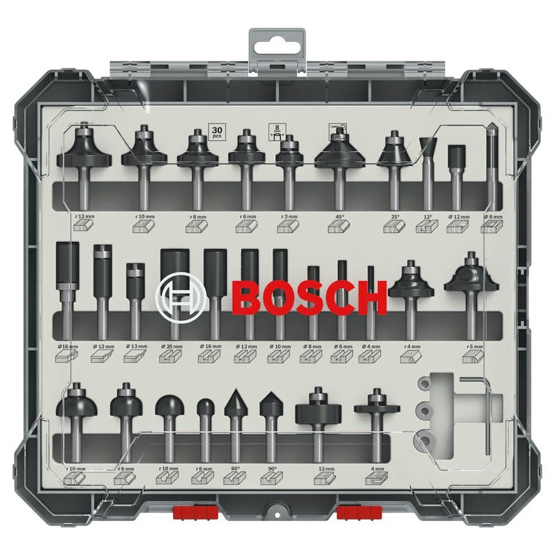 Bosch Mixed Fräser Set 8 mm Schaft 30 teilig  2607017475 