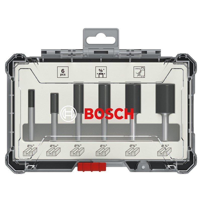 Bosch Nutfräser-Set 6-tlg. Schaft: 1/4 - 2607017467