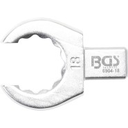 BGS Einsteck-Ringschlüssel offen 18mm Aufnahme 9x12 mm - 6904-18