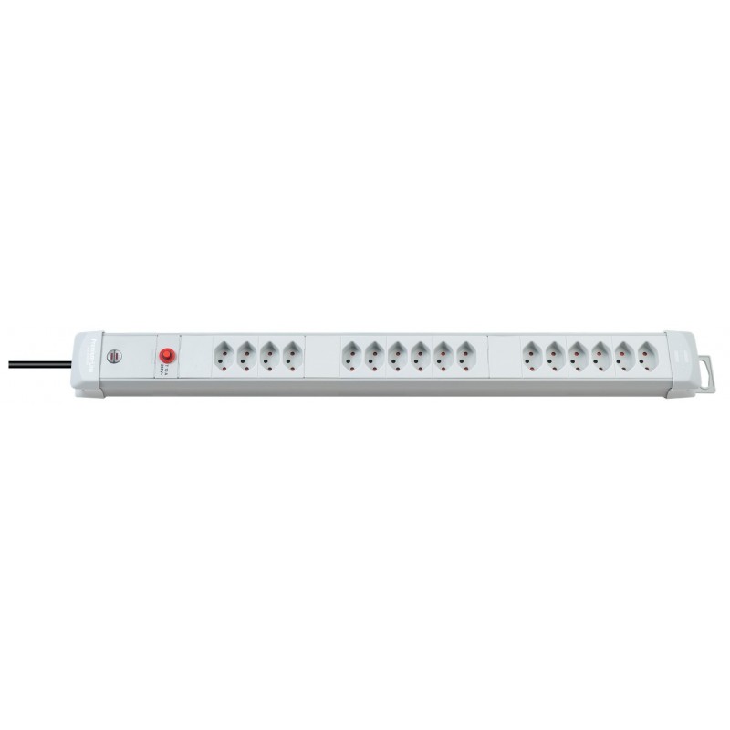 Brennenstuhl Premium-Line Steckdosenleiste ohne Schalter 16-fach lichtgrau 3m H05VV-F 3G15 CH - 8552026
